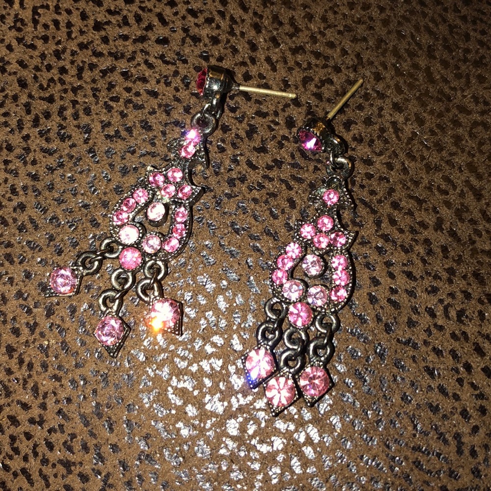 Pink crystal earrings